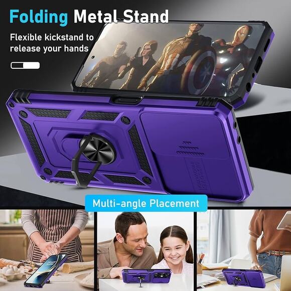 Case Built in Slide Camera Lens Cover+Screen Protector - Picture 2 of 9